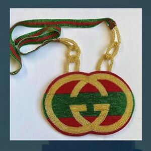 Gucci Gold and Green Women's Clutch